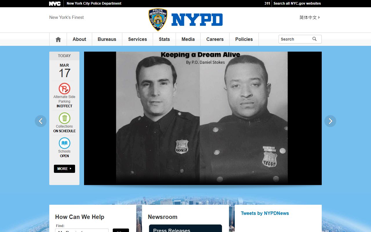 NYPD official website for New York City arrest records and police reports